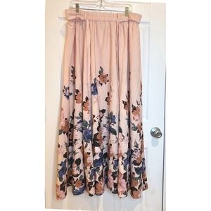 Cato Floral Maxi Skirt Elastic Waist Lightweight‎ Casual Pink Size XL